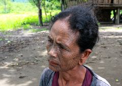 Tattoo Woman in Mrauk U-Myanmar