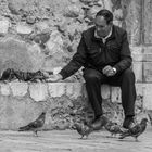 Taubenfüttern in Taormina