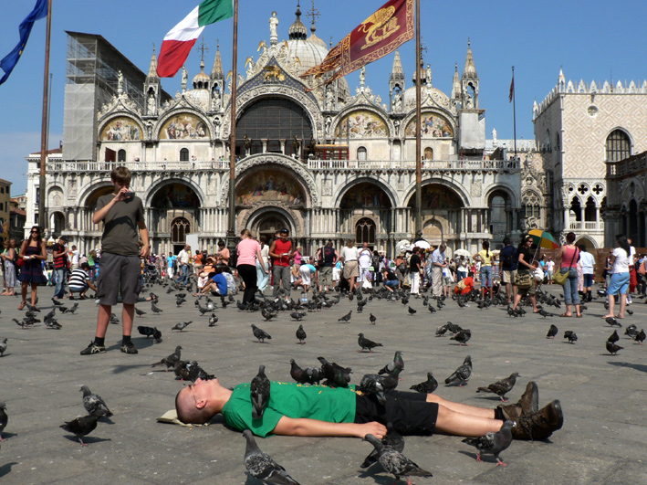 Taubenfütterung in Venedig