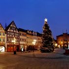 Tauberbischofsheim. Marktplatz am frühen Morgen.