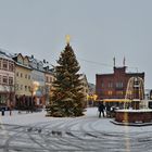 Tauberbischofsheim. Marktplatz nach Schneefall.