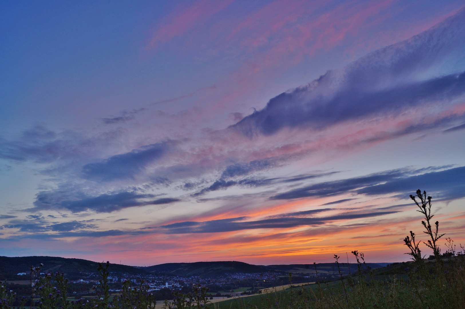 Taubertal nach Sonnenuntergang.