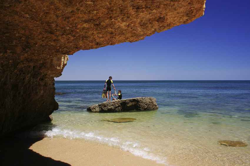 Taucher in der Algarve