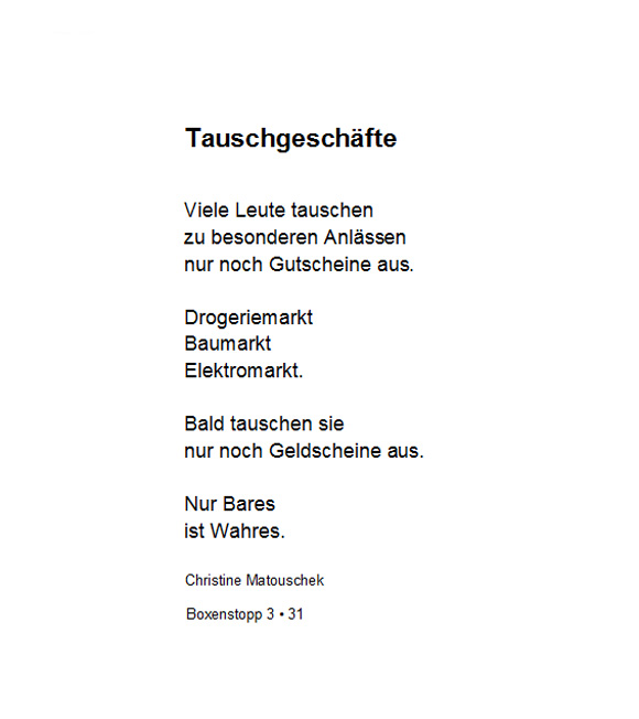 Tauschgeschäfte BS 3 - 31