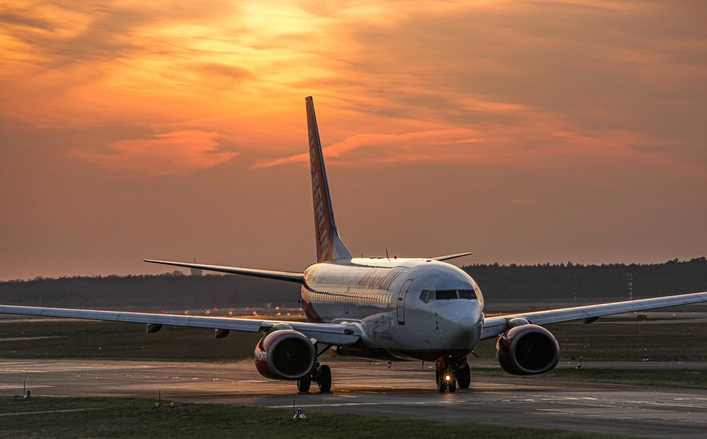 Taxiing in Sunset