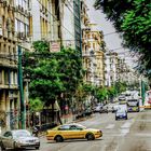 taxis and buses choreography in athens centre