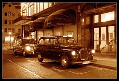 Taxis at night