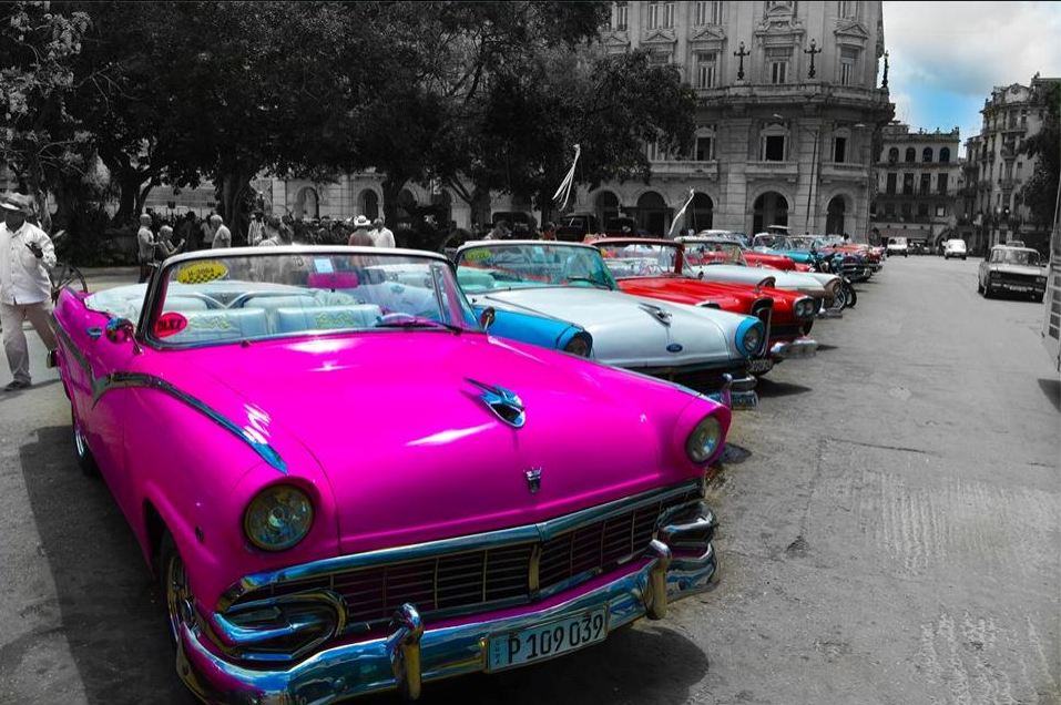 Taxistand in Havanna Kuba Cuba