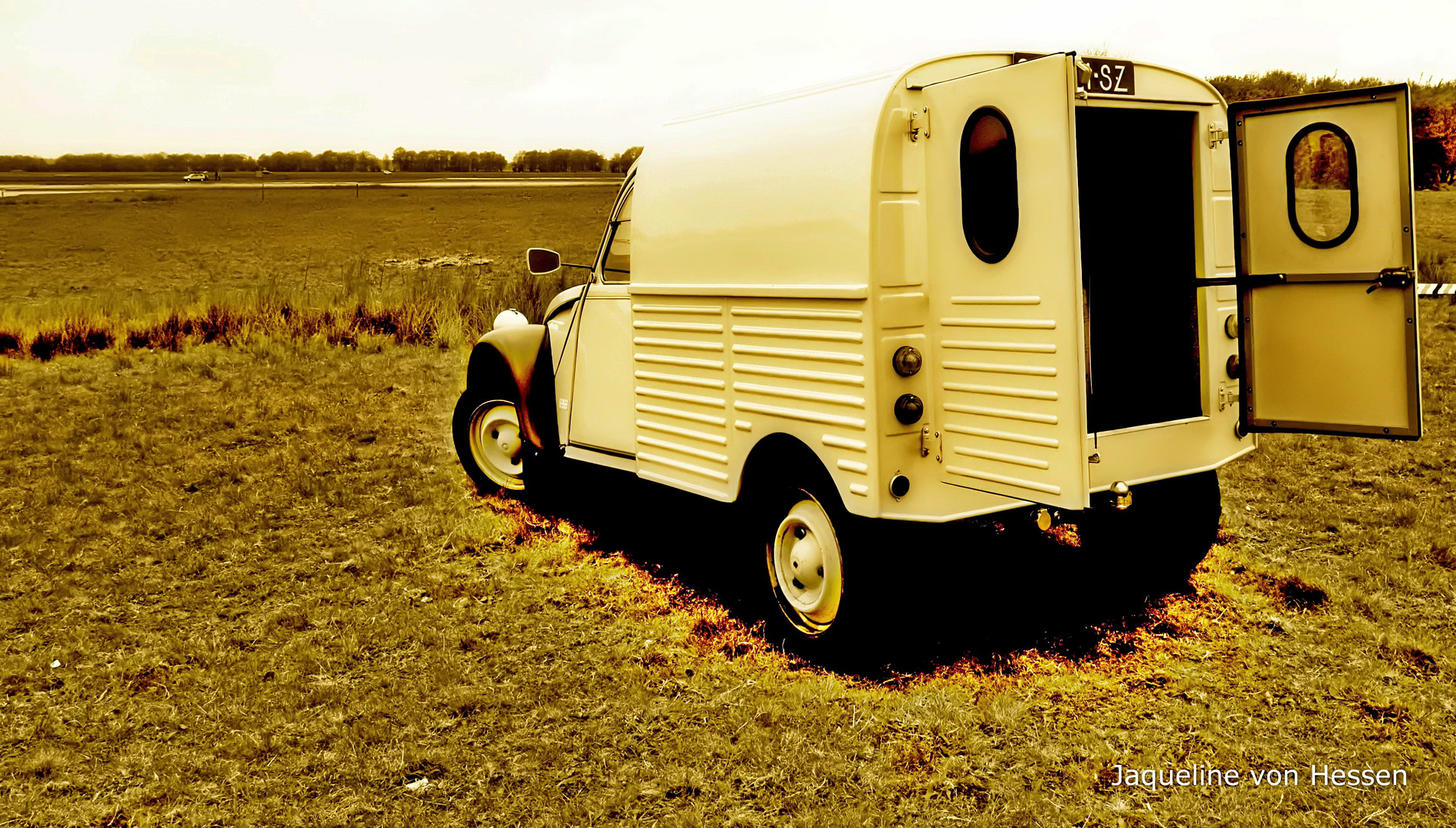 Été et deux chevaux en France.