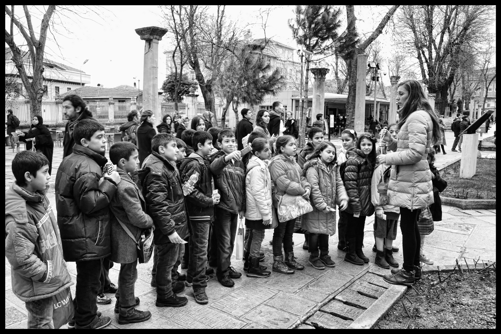 Teacher with her students at Hagia Sophia