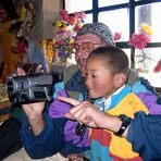 Teaching video technique to a Tibetan kid