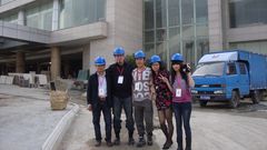 Team in front of future working place