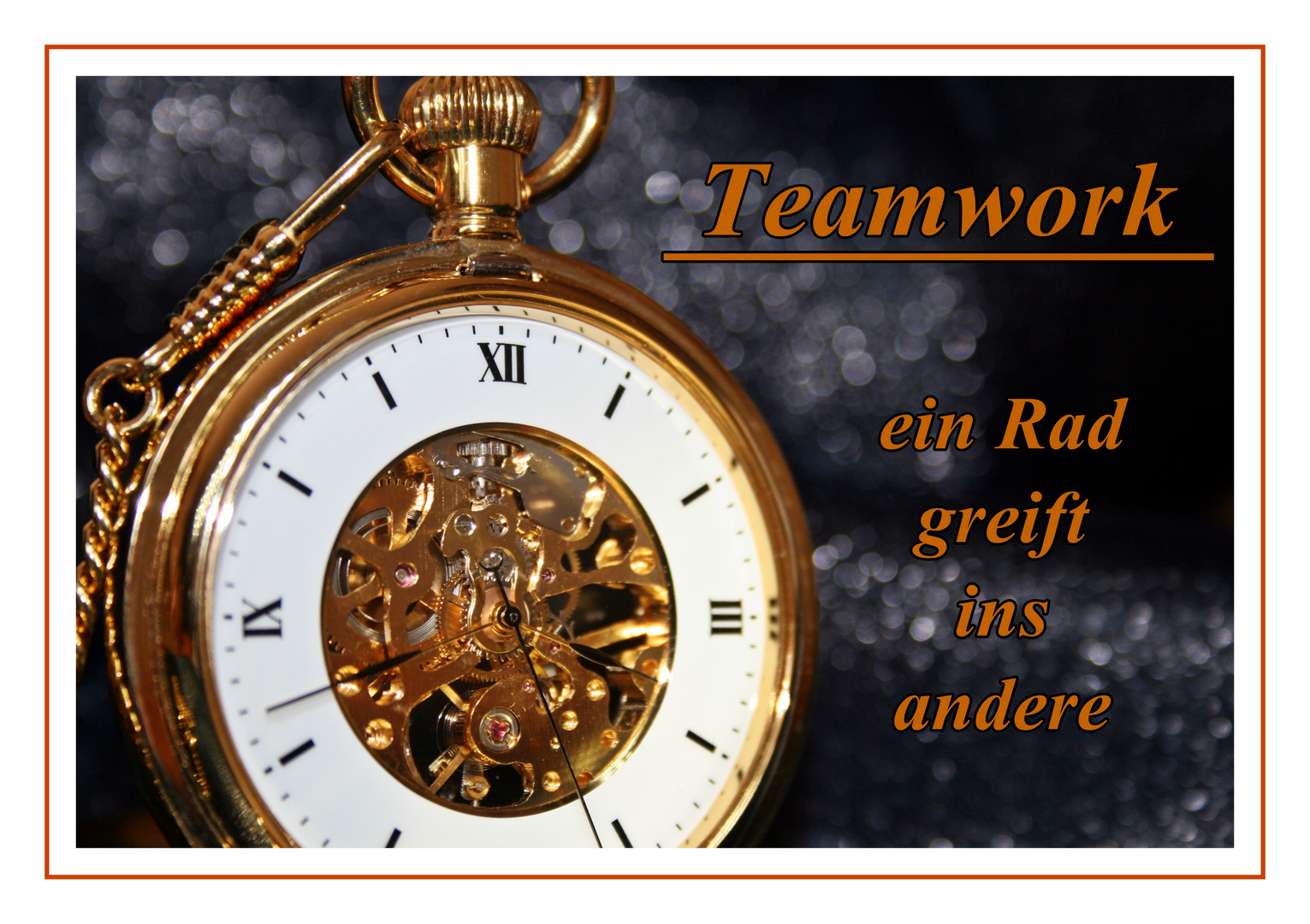 Teamwork - ein Rad greift ins andere