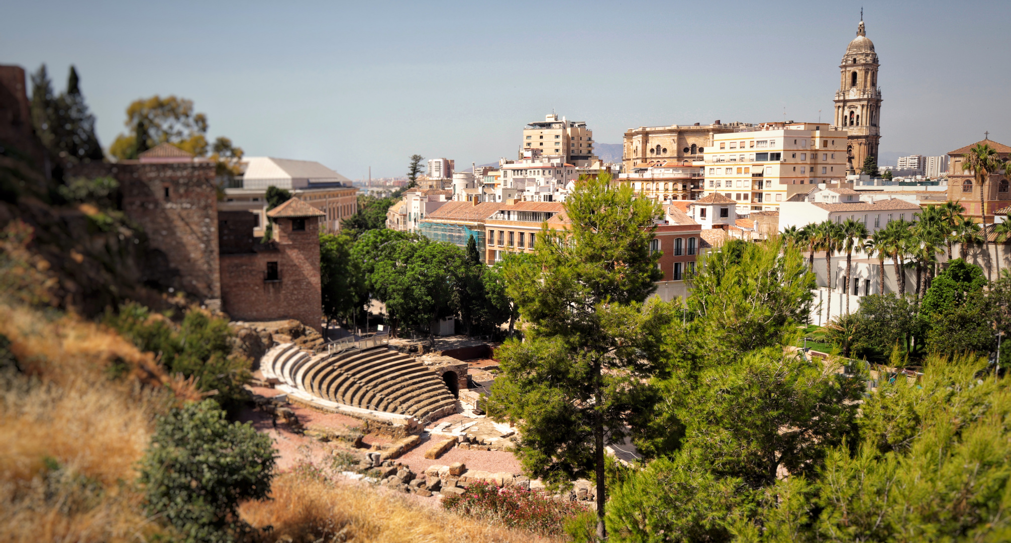 Teatro Romano y centro de Malaga.