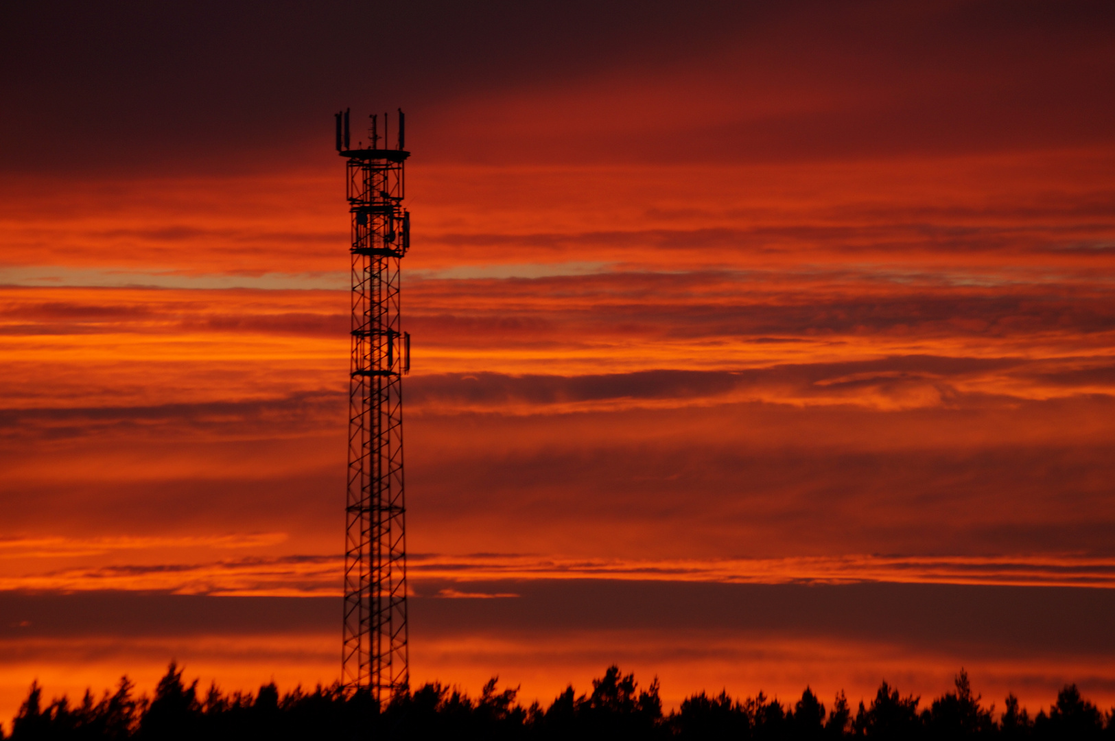 Technik im Sonnenuntergang