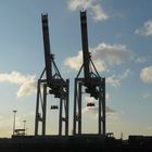 'Technisches Giraffenpaar' im Hamburger Hafen