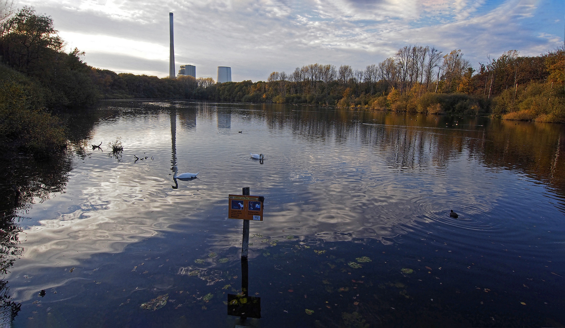 Technology meets nature: Blaue Stunde am herbstlichen Beversee