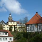 tecklenburg blick von der südseite auf das puppenmuseum und das hotel drei kronen.