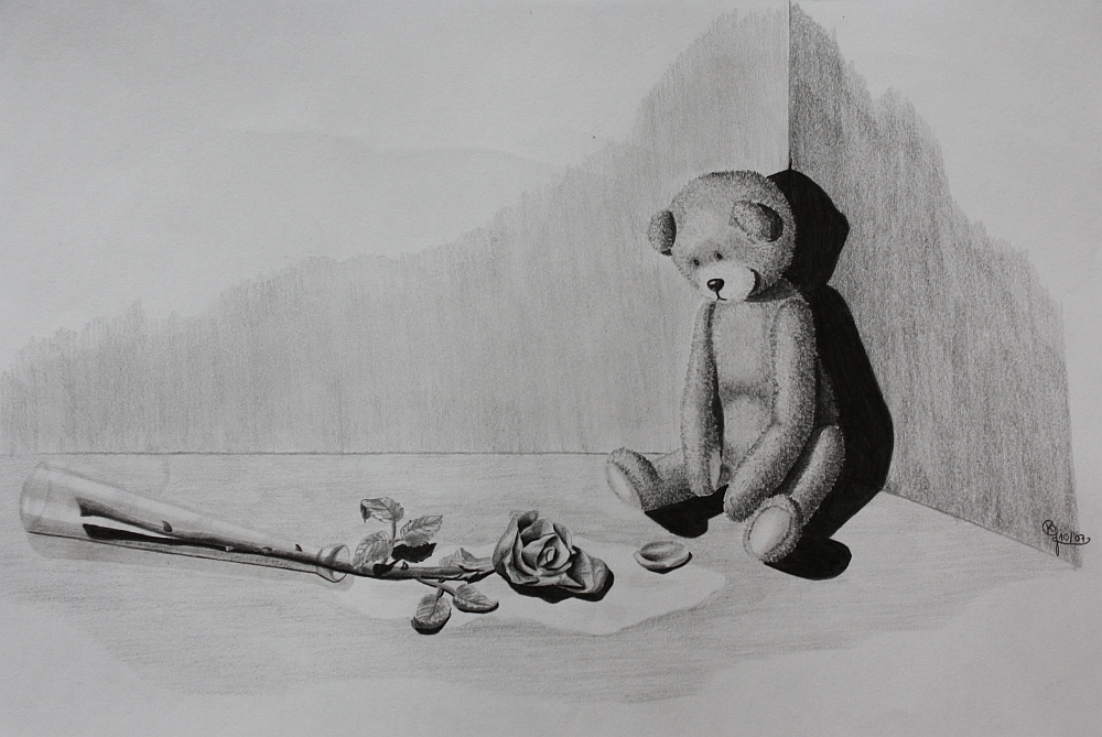 Teddy Mit Rose Foto Bild 2d Grafik Zeichnungen Zeichnungen U A Bilder Auf Fotocommunity