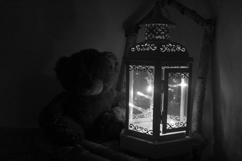 Teddybär mit lampe