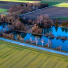 Teich am Abend von oben