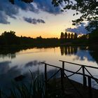 Teich bei Saint-Junien in der Dämmerung