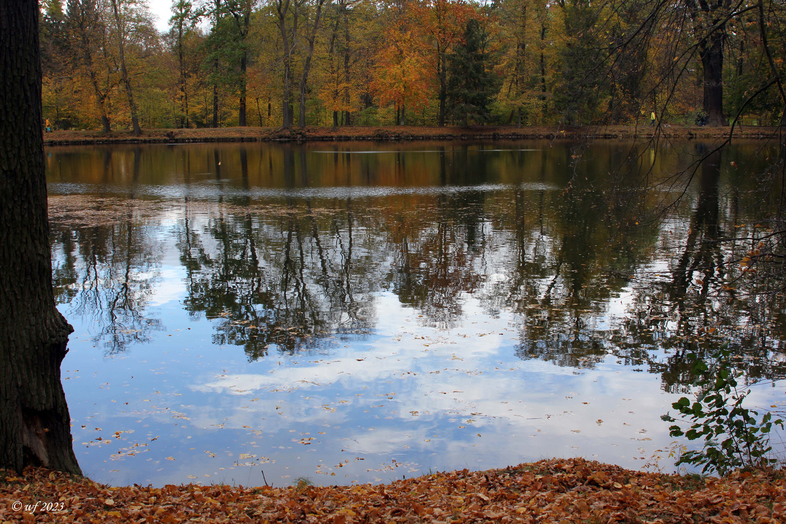 Teich in Herbstfarben