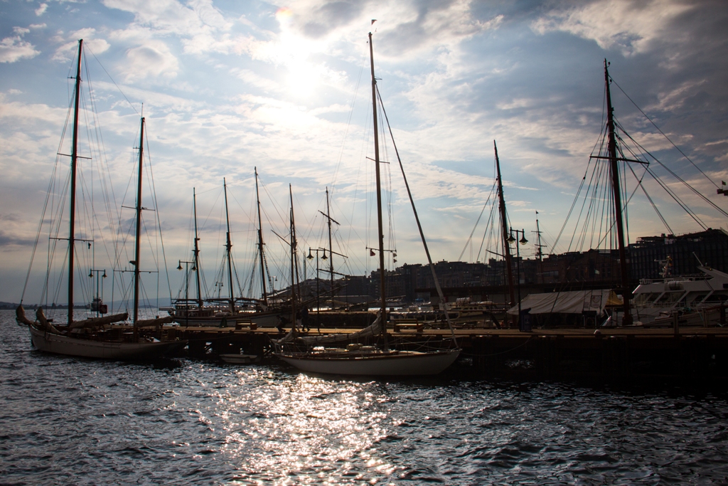 Teil des Hafen in Oslo