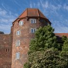 Teil des spätgotischen Stil erbauten Burgtor in Lübeck 