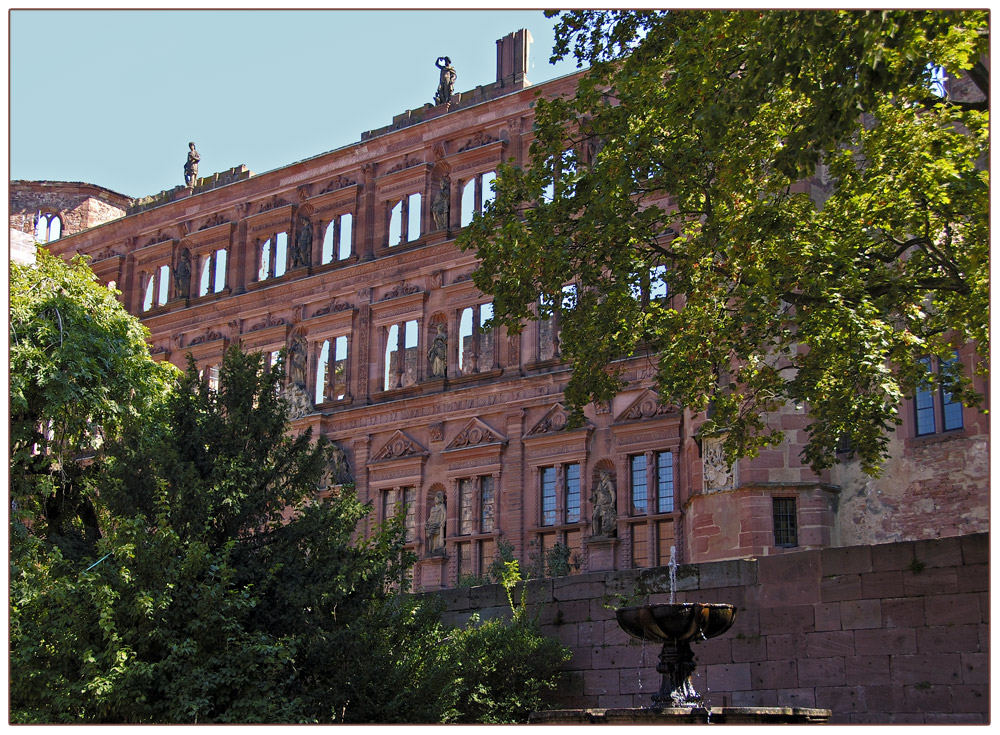 Teilansicht der Heidelberger Schlossruine.