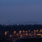 Teilblick auf das abendliche Gelände des Rangierbahnhofes Nürnbeg