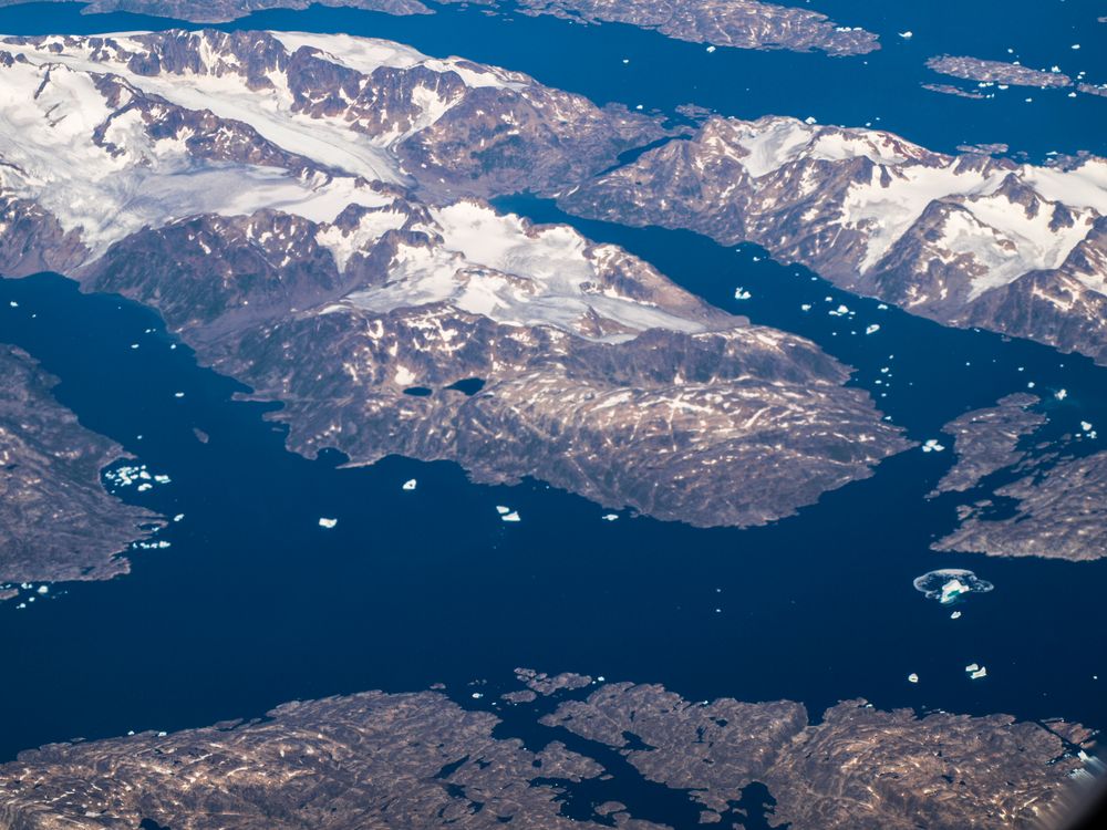Teile von Grönland aus mehr als 10 km Höhe
