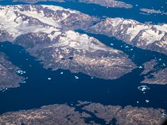 Teile von Grönland aus mehr als 10 km Höhe