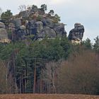 Teleaufnahme des Gamrig in der Sächsischen Schweiz von Süden aus...