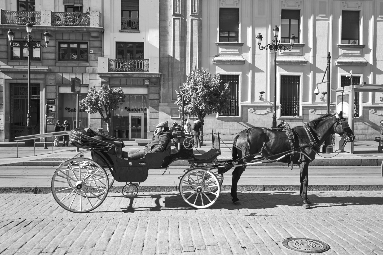 Telefonpause monochrom