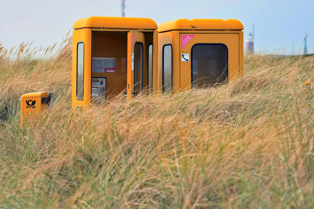 Telefonzellen auf Düne / Helgoland