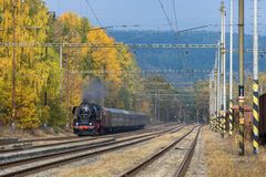 Telelastiger SEM Dampf im Grenzbahnhof von Vojtanov.