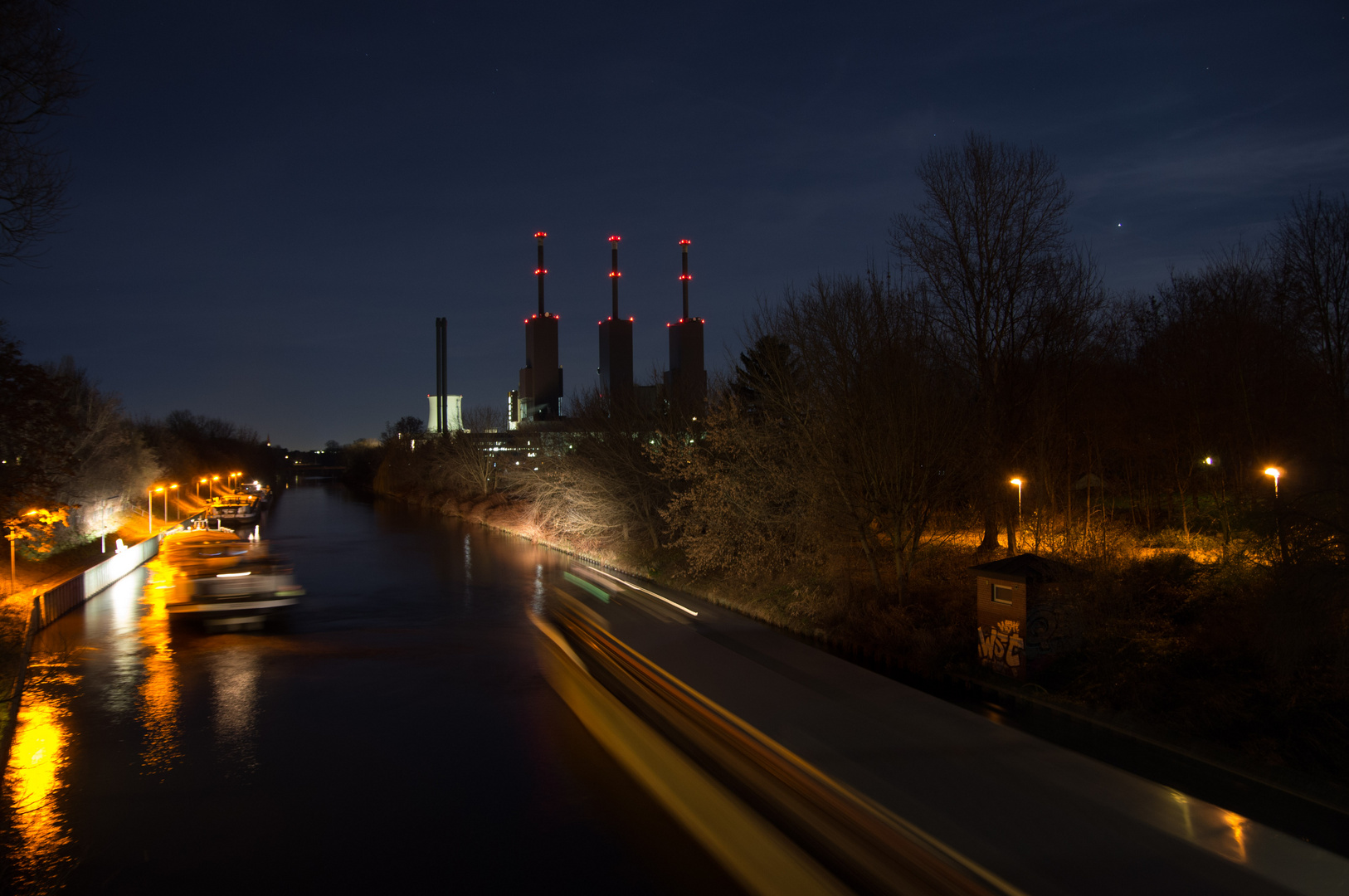 Teltowkanal am Heizkraftwerk Berlin-Lichterfelde