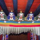 Temple decoration beyond the entrance door in Konchogsum Lhakhang