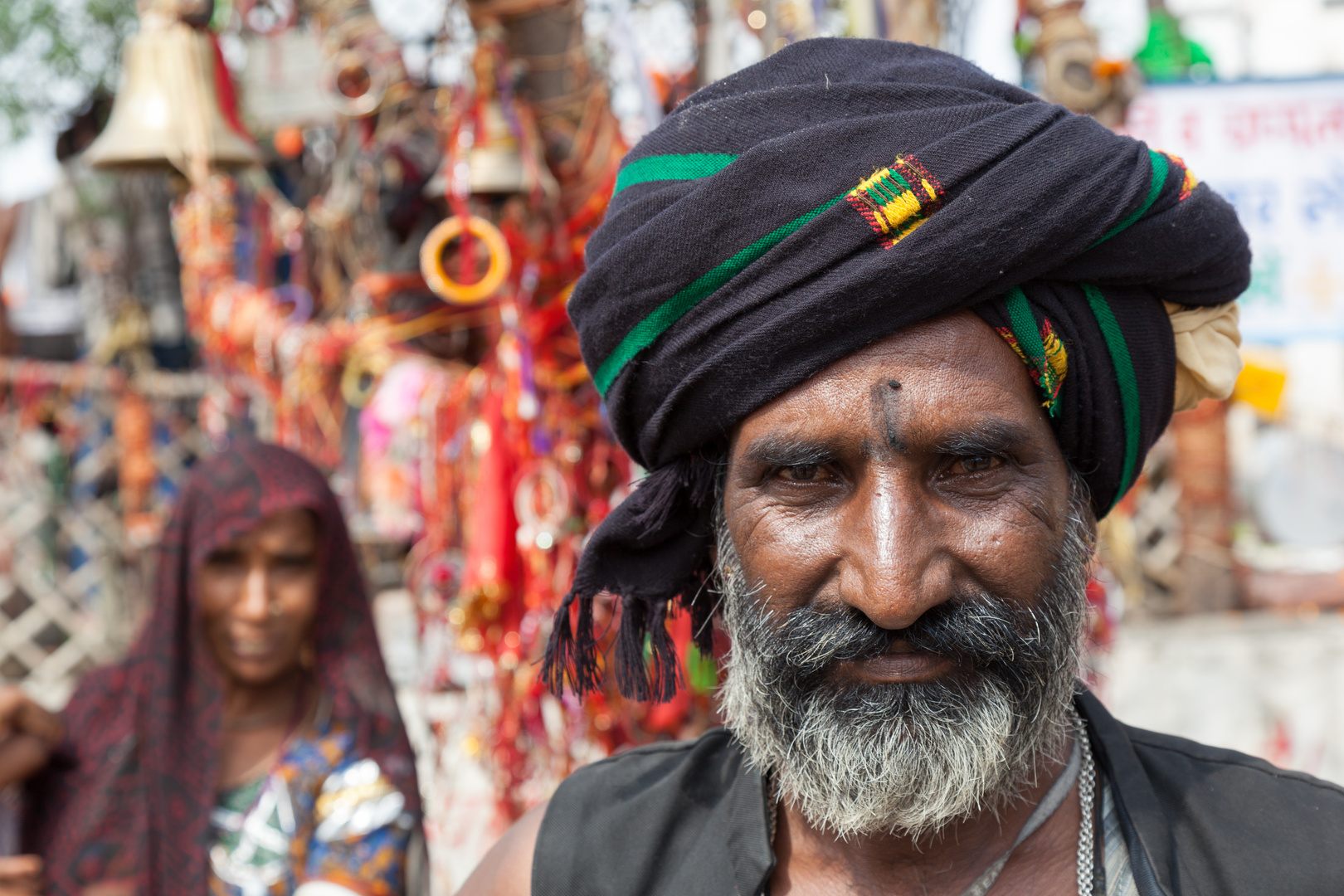 Temple of motorcycle : a man with his wife