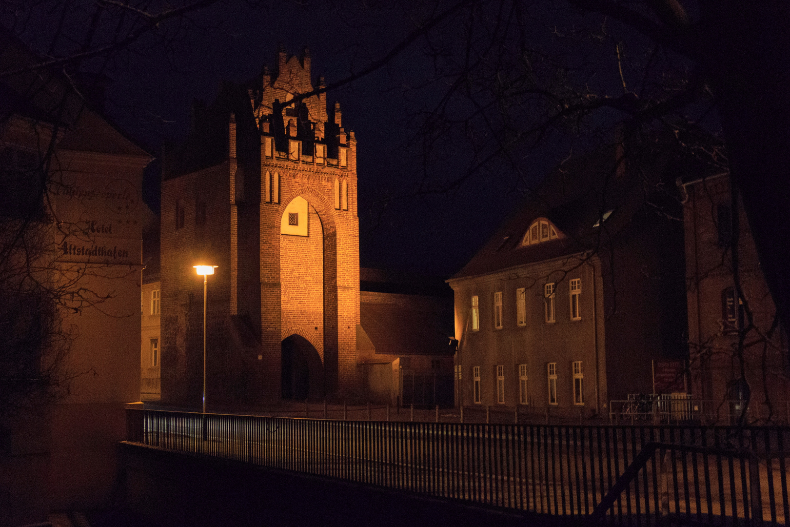 Templin Mühlentor bei Nacht