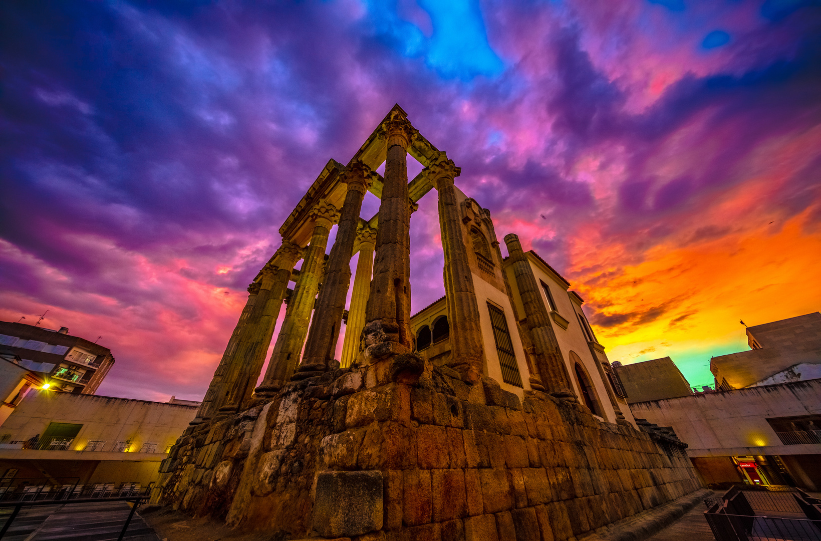 templo Diana, Mérida sunset