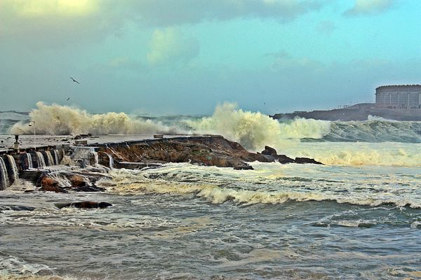 Temporal de invierno en el mar