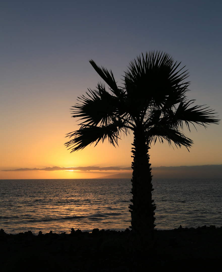 Tenerife wo die Sonne im Meer versinkt