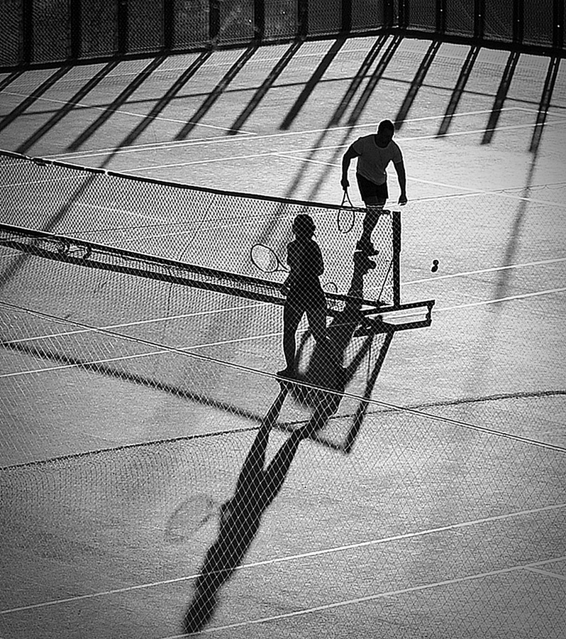 tennis lights and shadows