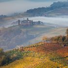 Tenuta la Volta, Piemont im morgentlichen Nebel