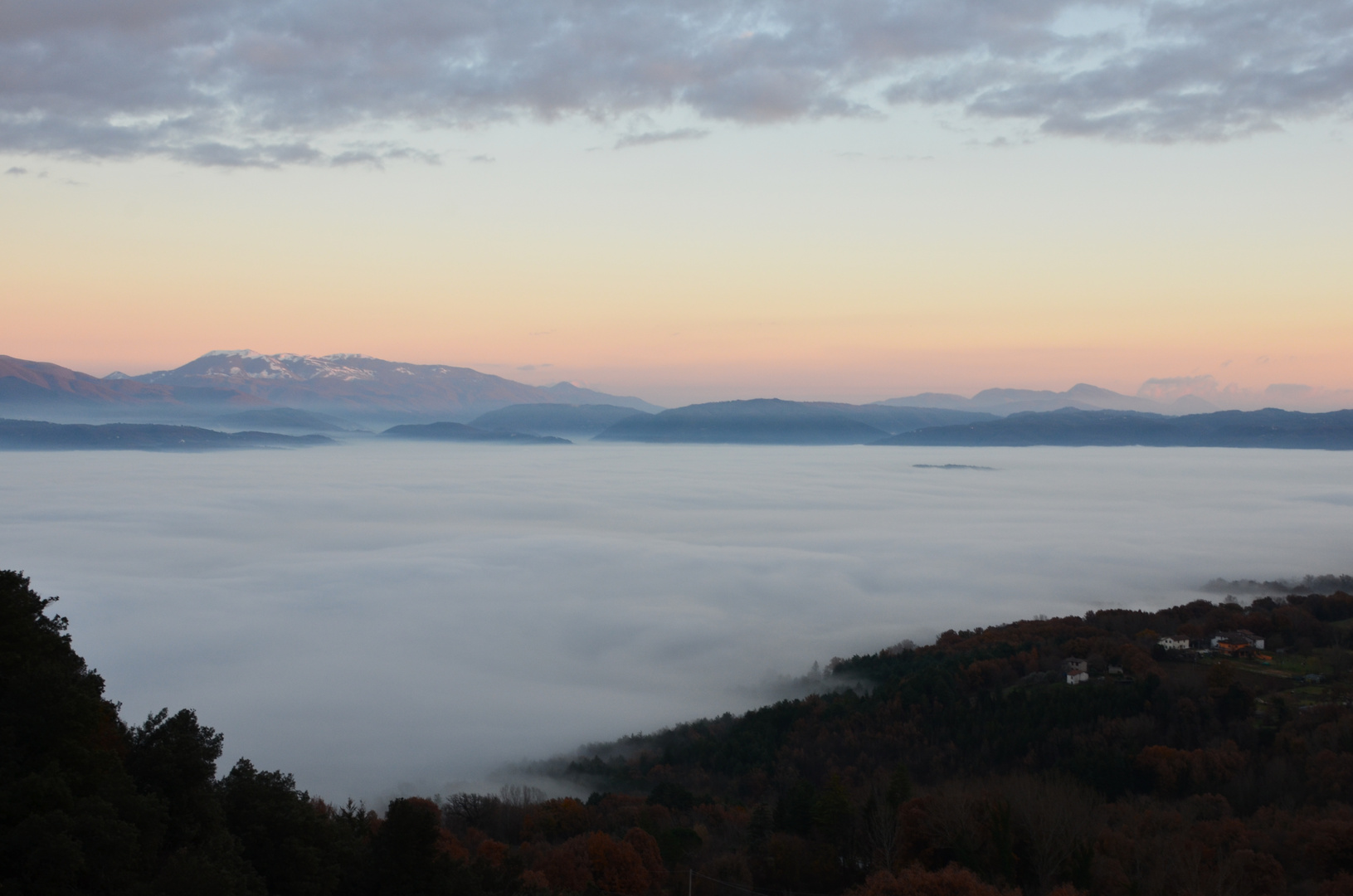 Terminillo visto da Greccio al tramonto