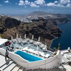 Terrasse mit Blick auf die Caldera