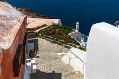 Terrassenbeet in Oia, Santorin