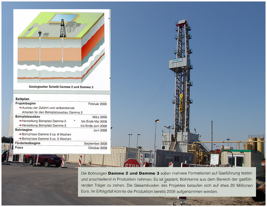 Testbohrung nach Erdgas für 20 Mio Eur.